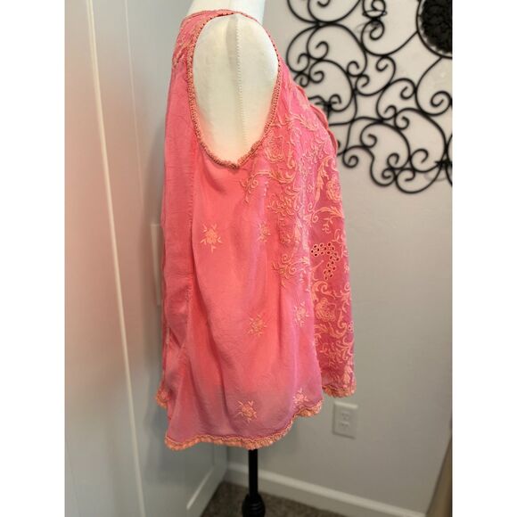 Johnny Was Coral Sleeveless Flowy Shirt Size Small - Picture 8 of 14